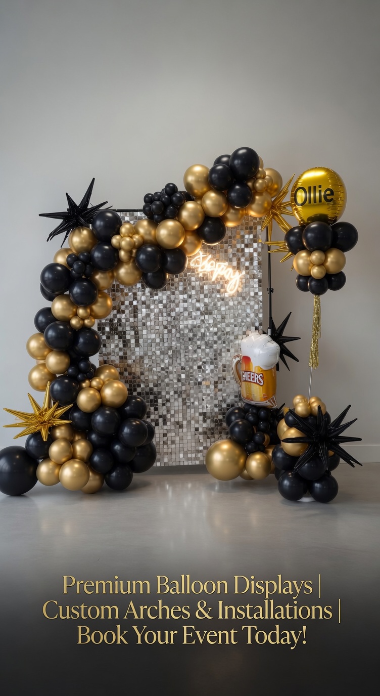 Ollie — black, gold & shimmer wall