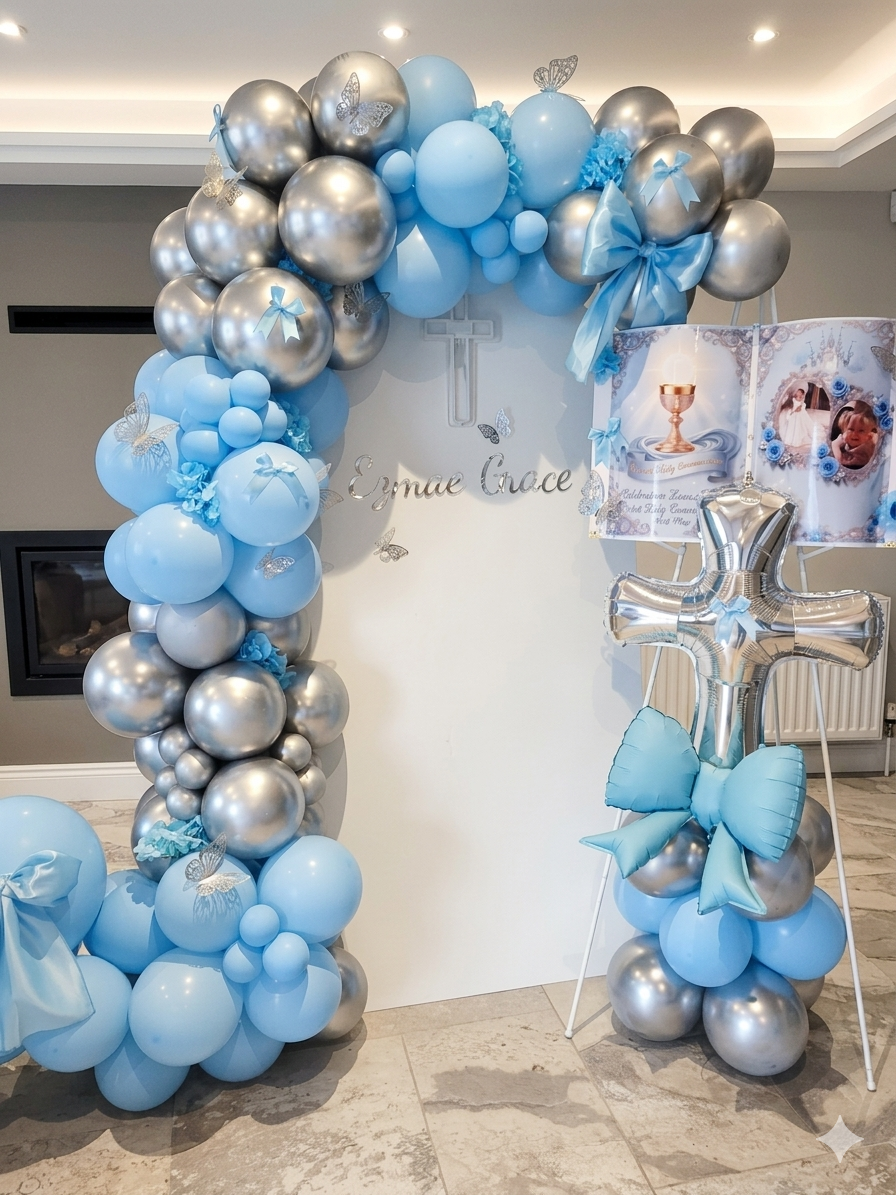 Eynae Grace — blue & silver christening