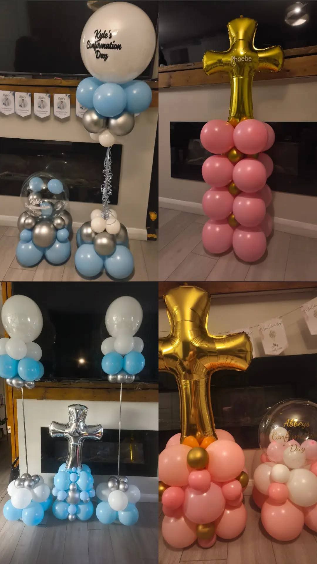 Confirmation day balloon columns